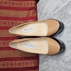 Jimmy Choo Sepia Nude and Black Heels Size 36.5
